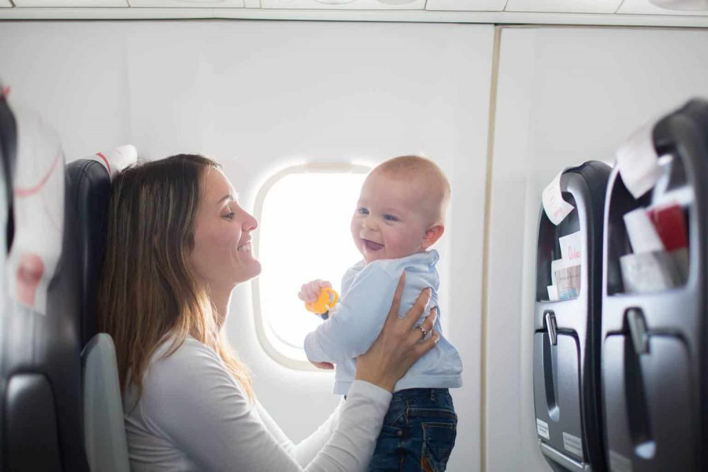 Get the little one ready before boarding the plane